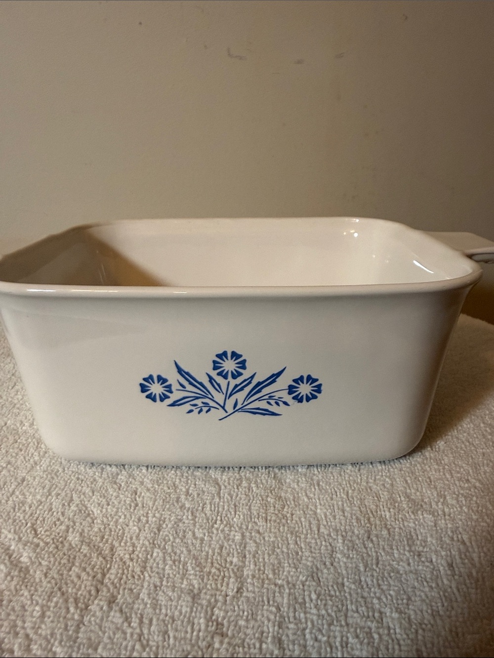Vintage Corningware Casserole Dish with iconic Blue Floral Pattern